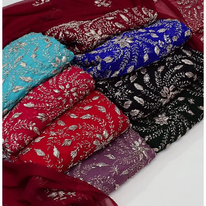 Hand Embroidered Gotta Work Crinkle Chiffon Collection - S09 featured image